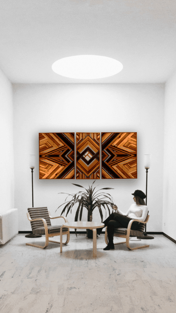 Quadro de Marchetaria Sustentável Horizonte Recomposto