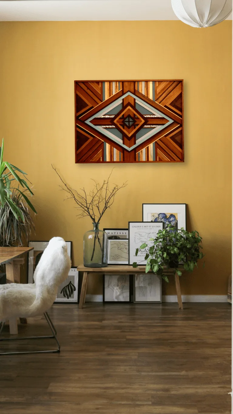 Quadro Mosaico em Madeira em Marchetaria #02