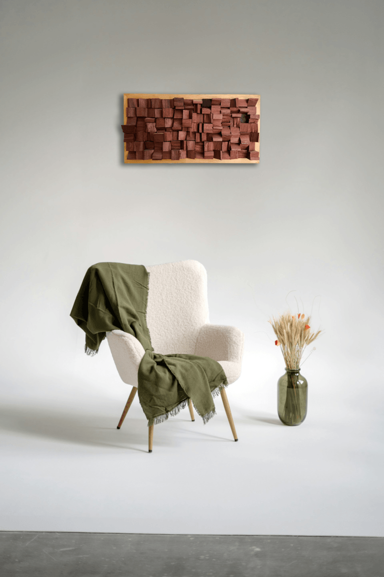 Quadro madeira reciclada textura - Memória Desvelada