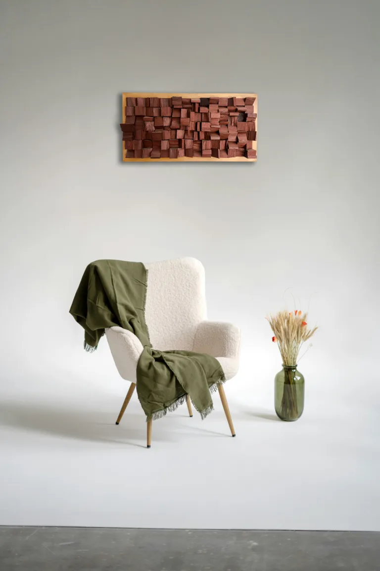 Quadro madeira reciclada textura - Memória Desvelada