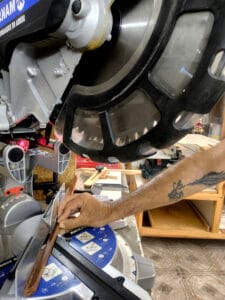 Corte para início de composição em angulo de 45 graus