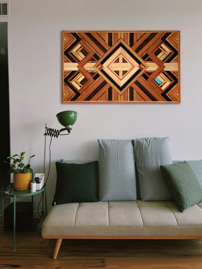 Quadro Grafismo Masculino Madeira | Guardião do Centro