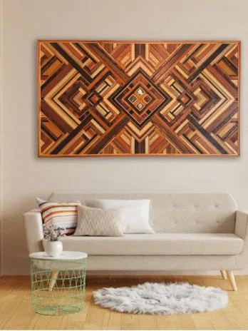 Cosmo em Madeira – Quadro Mosaico em Marchetaria