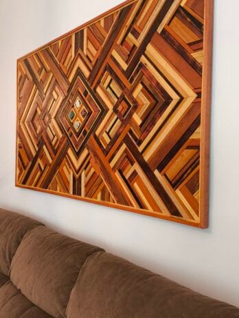 Cosmo em Madeira – Quadro Mosaico em Marchetaria