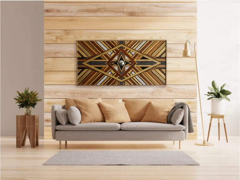 Quadro de madeira em mosaico Feng Shui - Reflexo do Chi